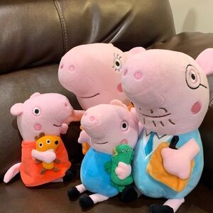 Peppa Pig Family Plush Set - Pink, Blue, Orange